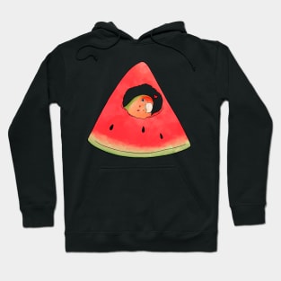 Lovebird peek-a-boo with watermelon Hoodie